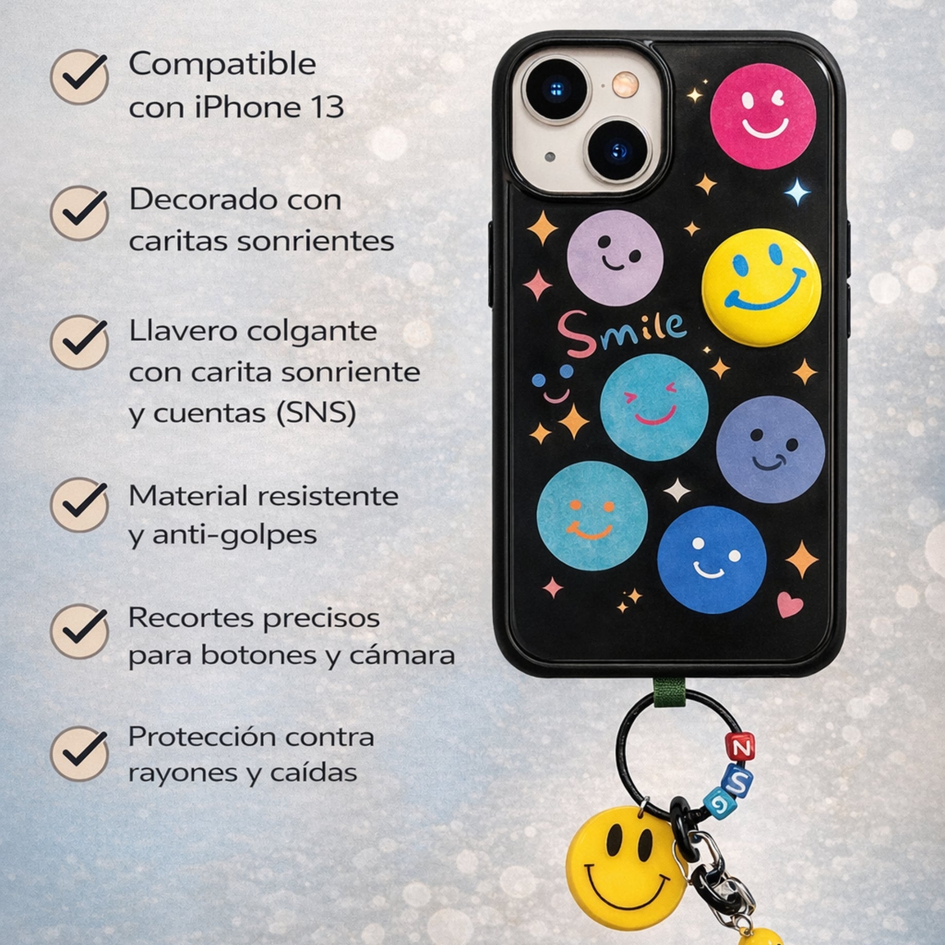 Protector iPhone 13/14 Diseño Smile