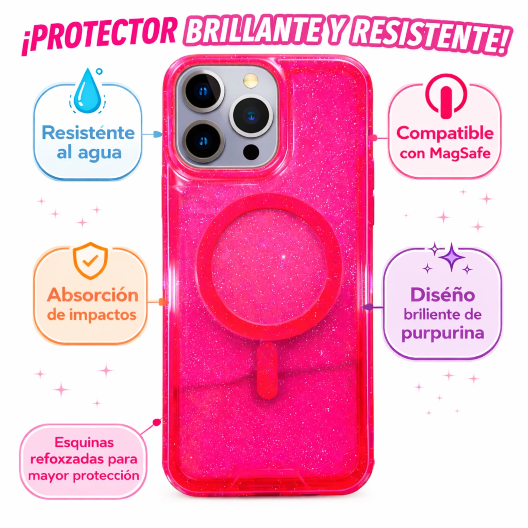 Protector iPhone 13 Pro Max Magsafe Brillos