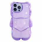 Protector iPhone 13 Pro Diseño Oso Morado