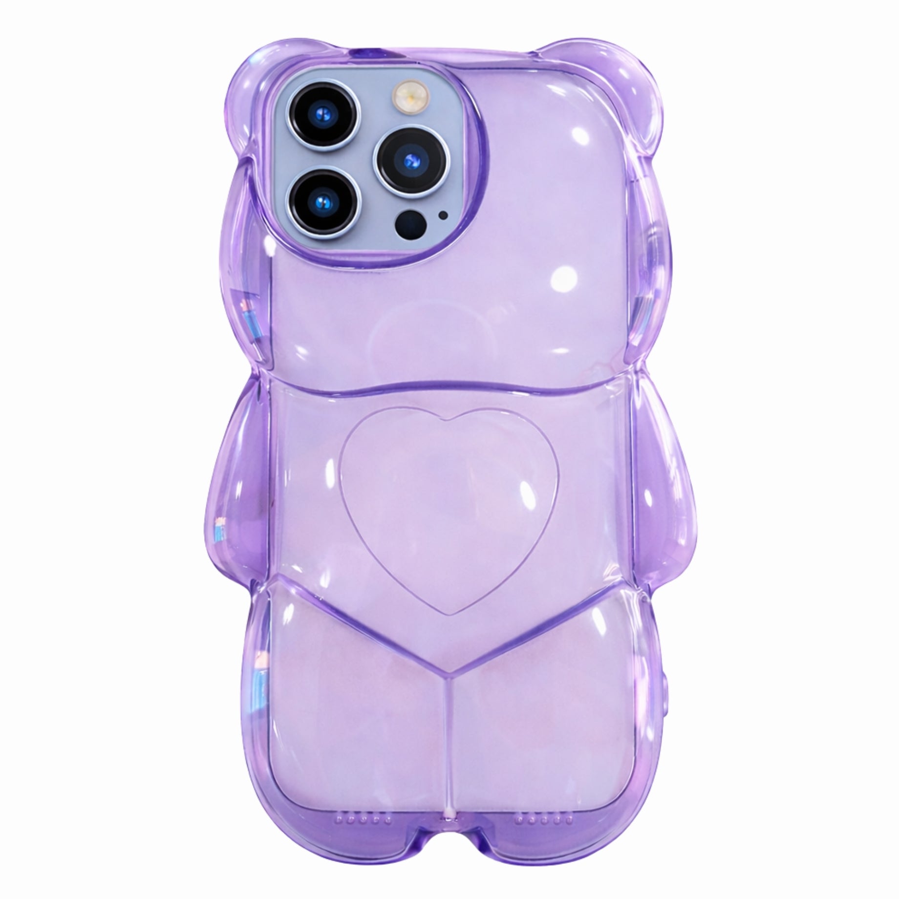 Protector iPhone 13 Pro Diseño Oso Morado