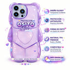 Protector iPhone 13 Pro Diseño Oso Morado