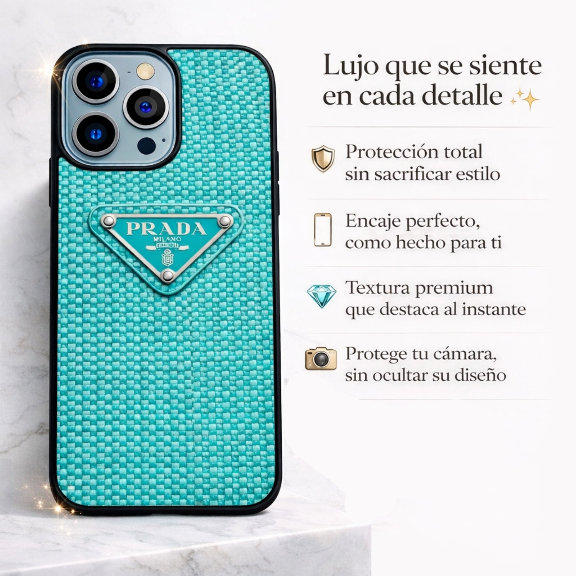 Protector iPhone 13 Pro Diseño Turquesa