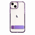 Protector iPhone 13/14 Transparente Con Soporte Morado