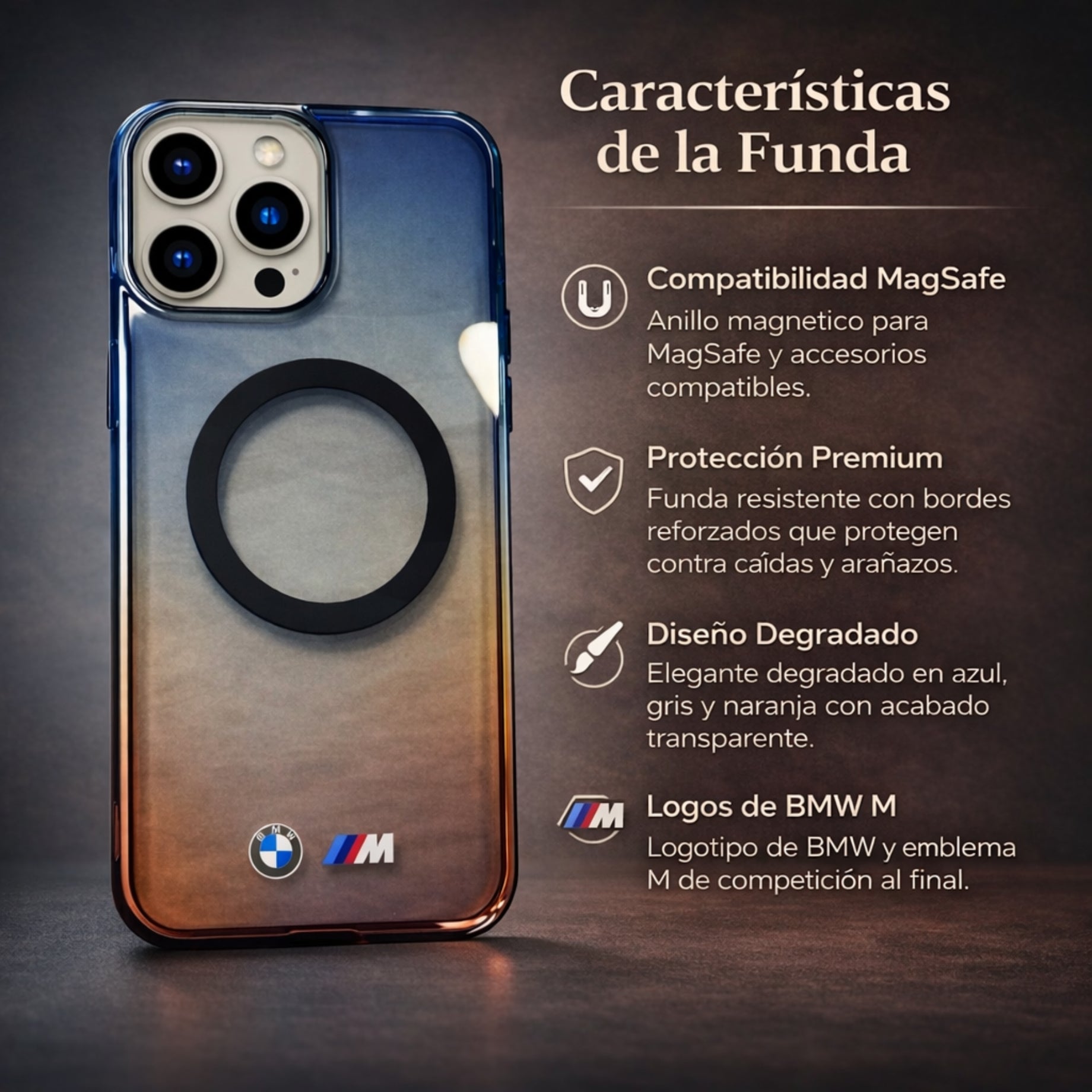 Protector iPhone 14 Pro Max BMW Gradient Magsafe