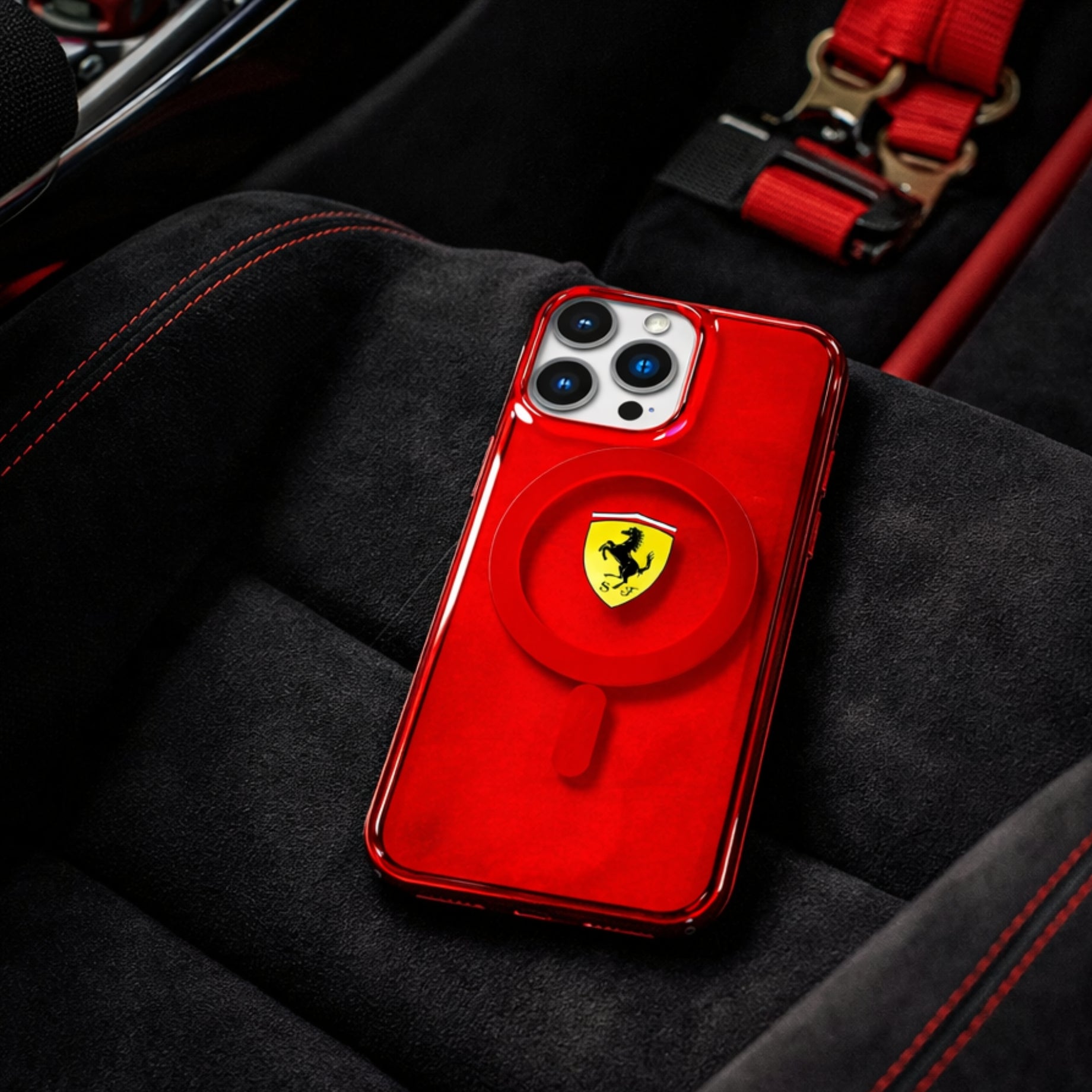 Protector iPhone 14 Pro Max FERRARI Translucent Magsafe