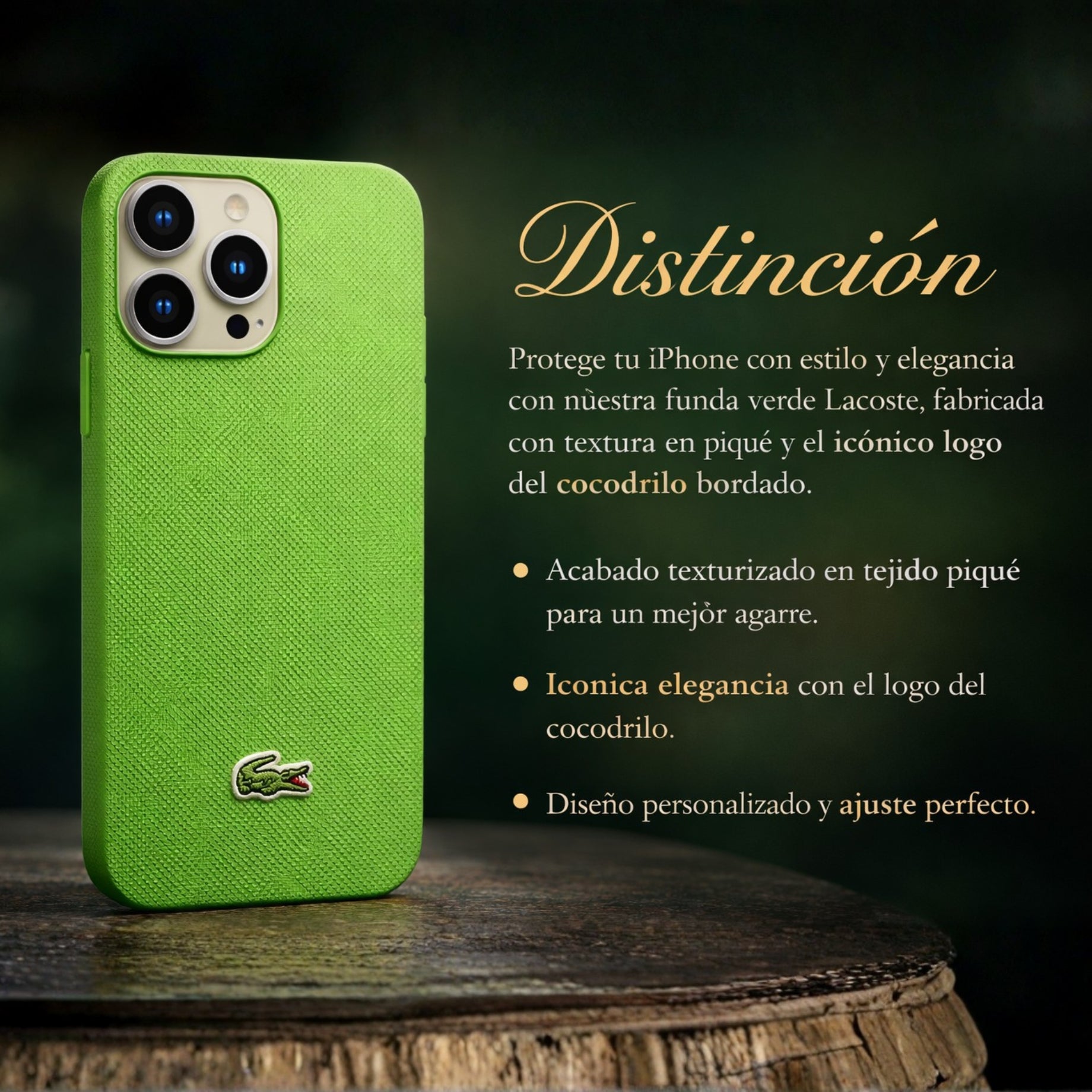 Protector iPhone 14 Pro Max LACOSTE Iconic Verde