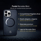 Protector iPhone 14 Pro Max Mercedes Benz Metal Silicon Negro