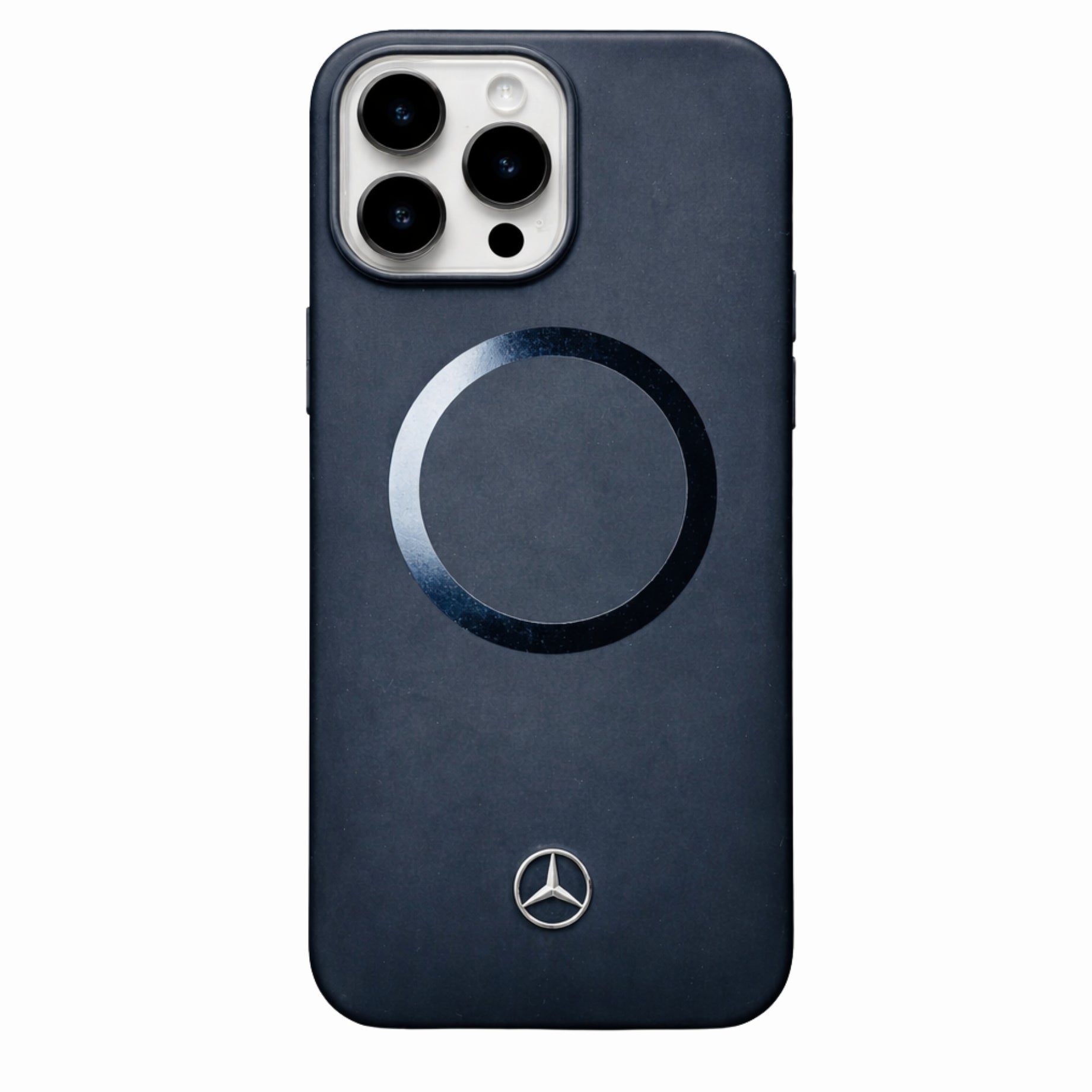 Protector iPhone 14 Pro Max Mercedes Benz Metal Silicon Negro