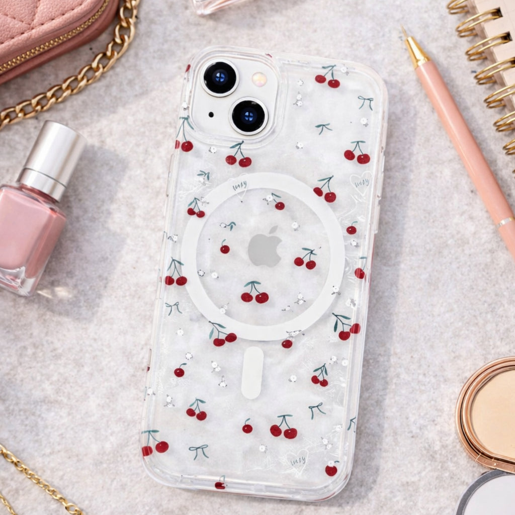 Protectores iPhone 15 Magsafe Diseños Cerezas