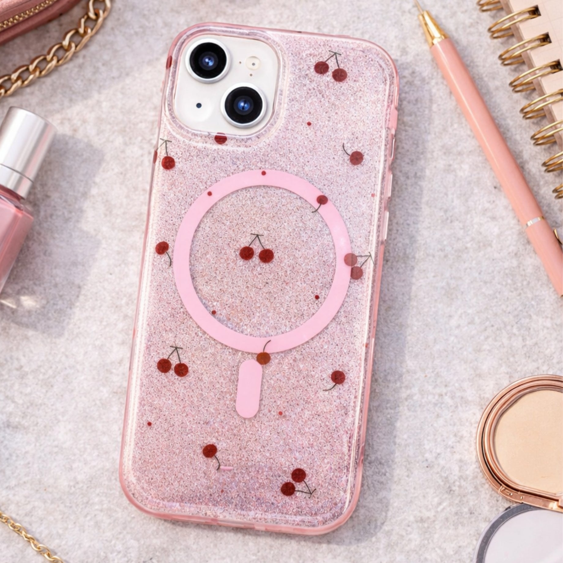 Protectores iPhone 15 Magsafe Diseños Cerezas