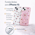 Protectores iPhone 15 Magsafe Diseños Cerezas