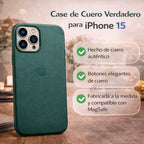 Protector iPhone 15 Magsafe Piel Verde
