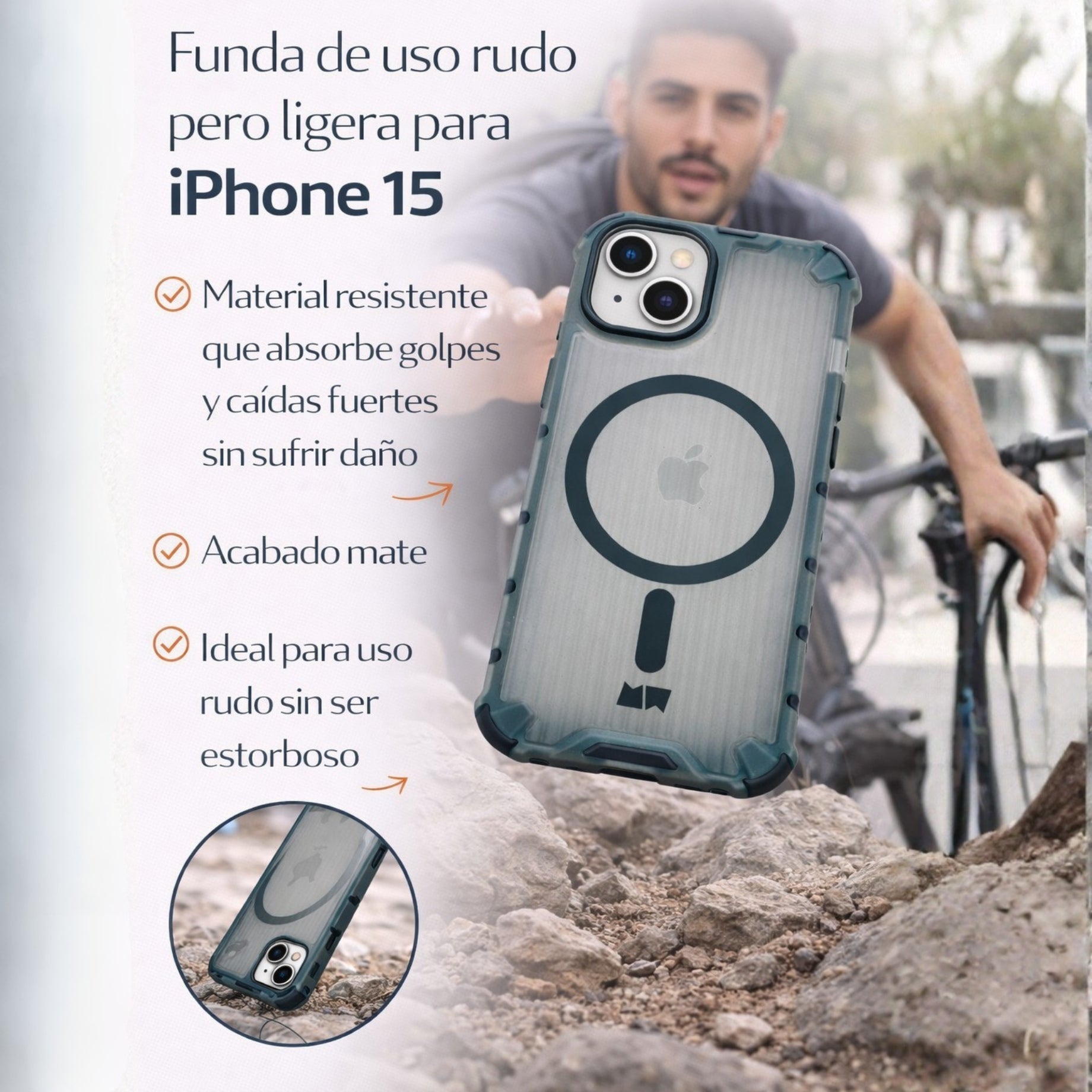 Protector IPhone Magsafe Negro Uso Rudo