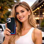 Protector iPhone 15 Pro Max BMW Tricolor Track Negro