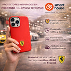 Protector iPhone 15 Pro Max FERRARI Smoked Magsafe Rojo