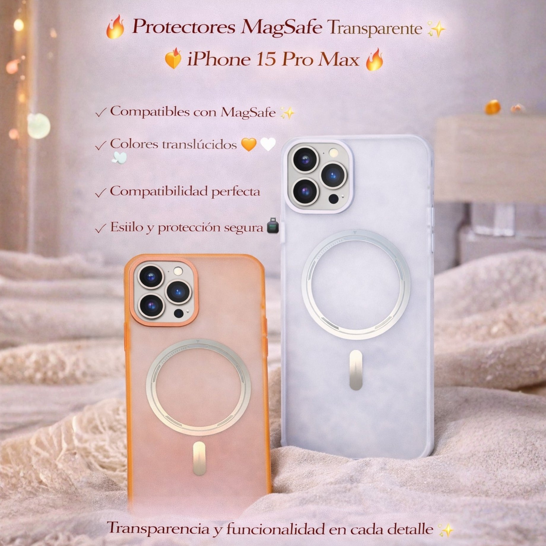 Protector iPhone 15 Pro Max Crystal Soft MagSafe