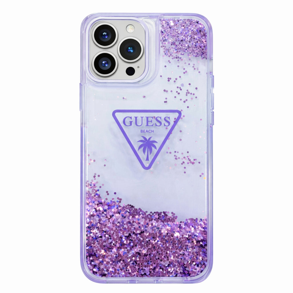 Protector iPhone 15 Pro Max GUESS Triangle Morado