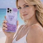 Protector iPhone 15 Pro Max GUESS Triangle Morado