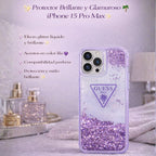 Protector iPhone 15 Pro Max GUESS Triangle Morado