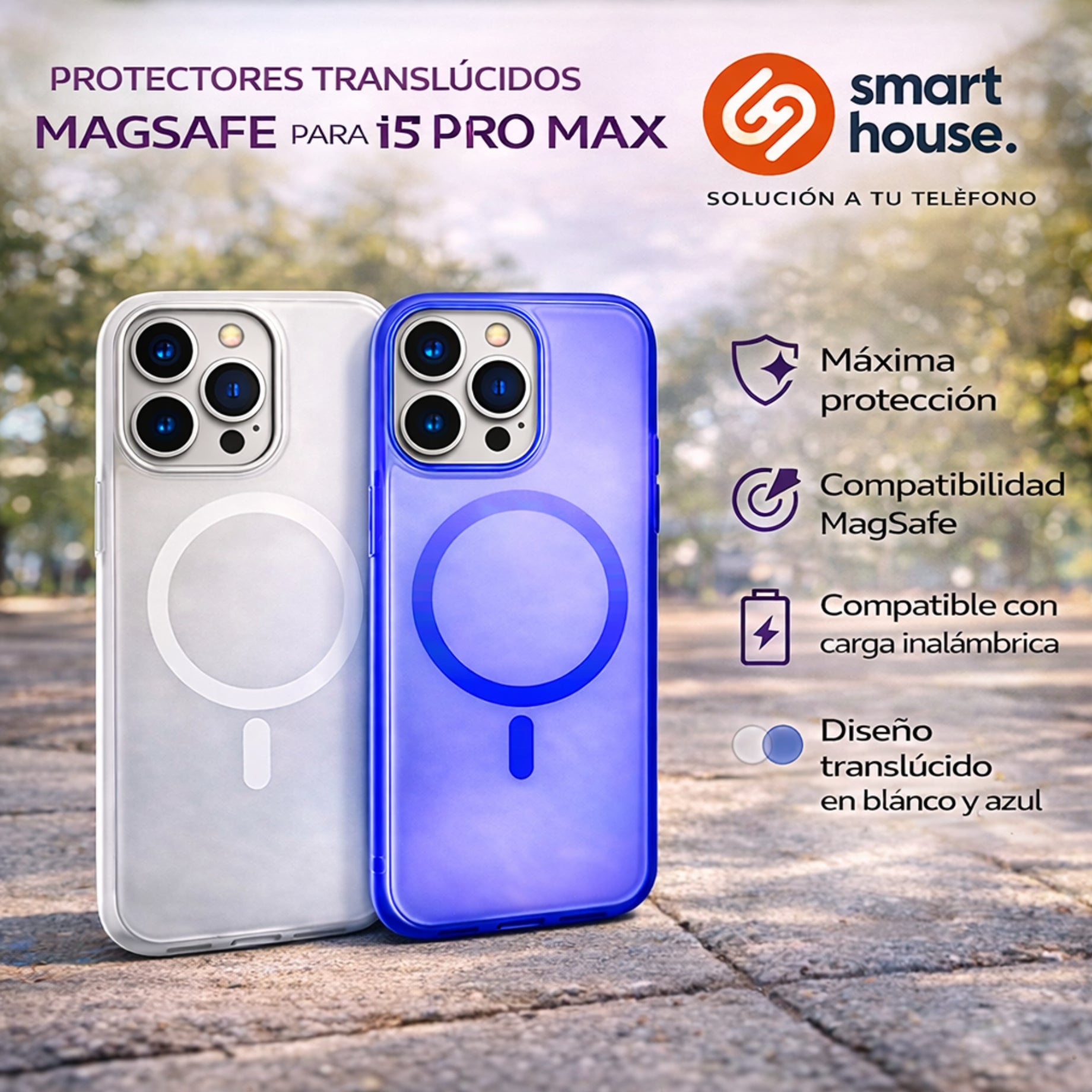 Protector iPhone 15 Pro Max Case Magsafe Humo