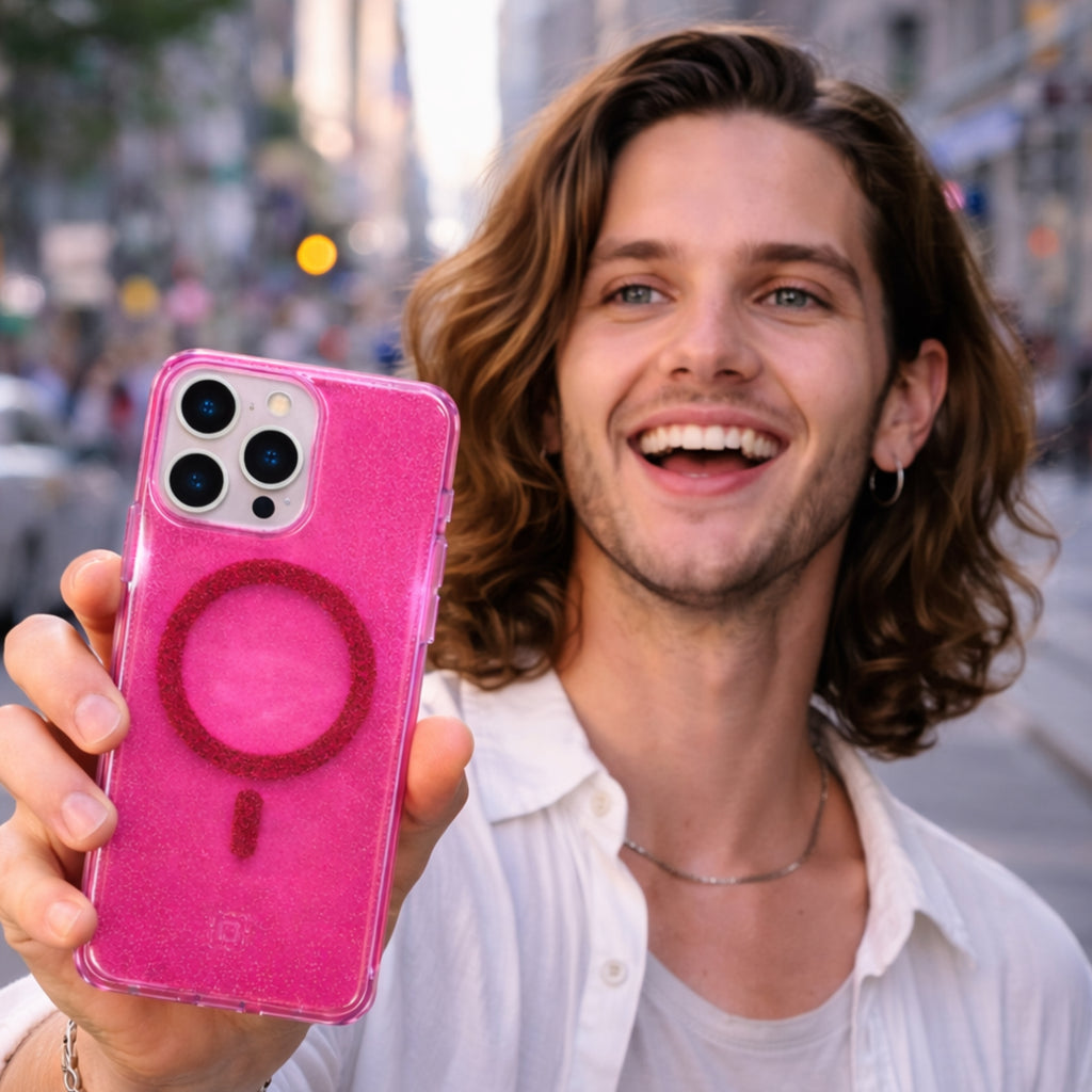 Protector iPhone 15 Pro Max Pink Shine MagSafe