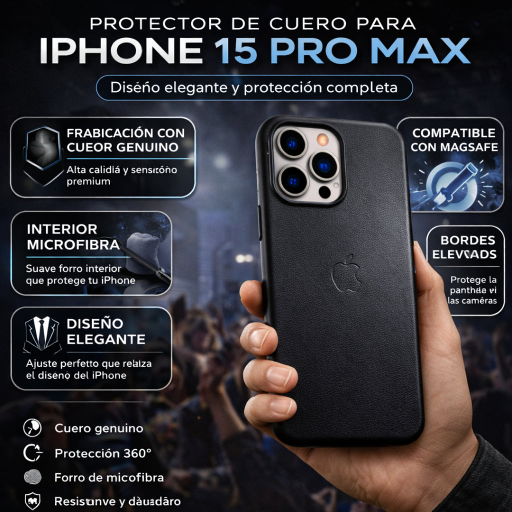 Protector para iPhone 15 Pro Max Magsafe Piel