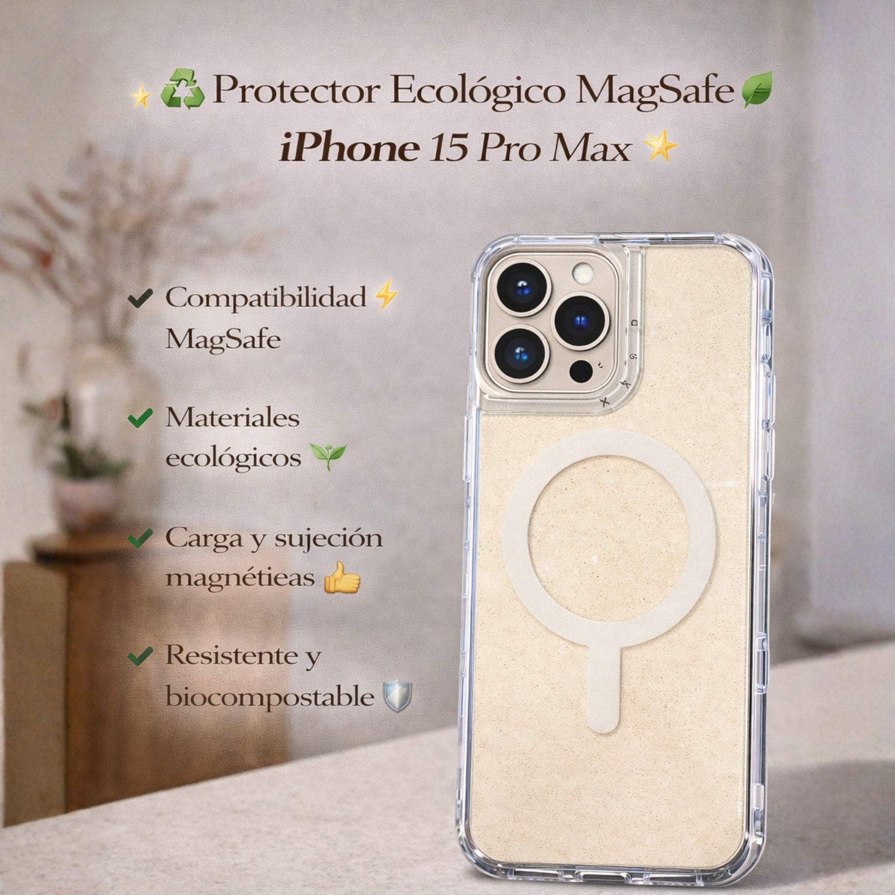 Protector iPhone 15 Pro Max Urban Play Brillos Magsafe