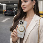 Protector iPhone 15 Pro GUESS Outline Gold