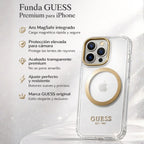 Protector iPhone 15 Pro GUESS Outline Gold