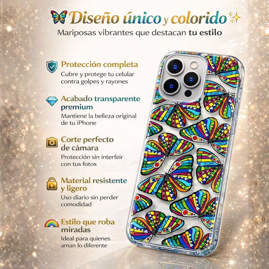 Protector iPhone 15 Pro MARIPOSAS