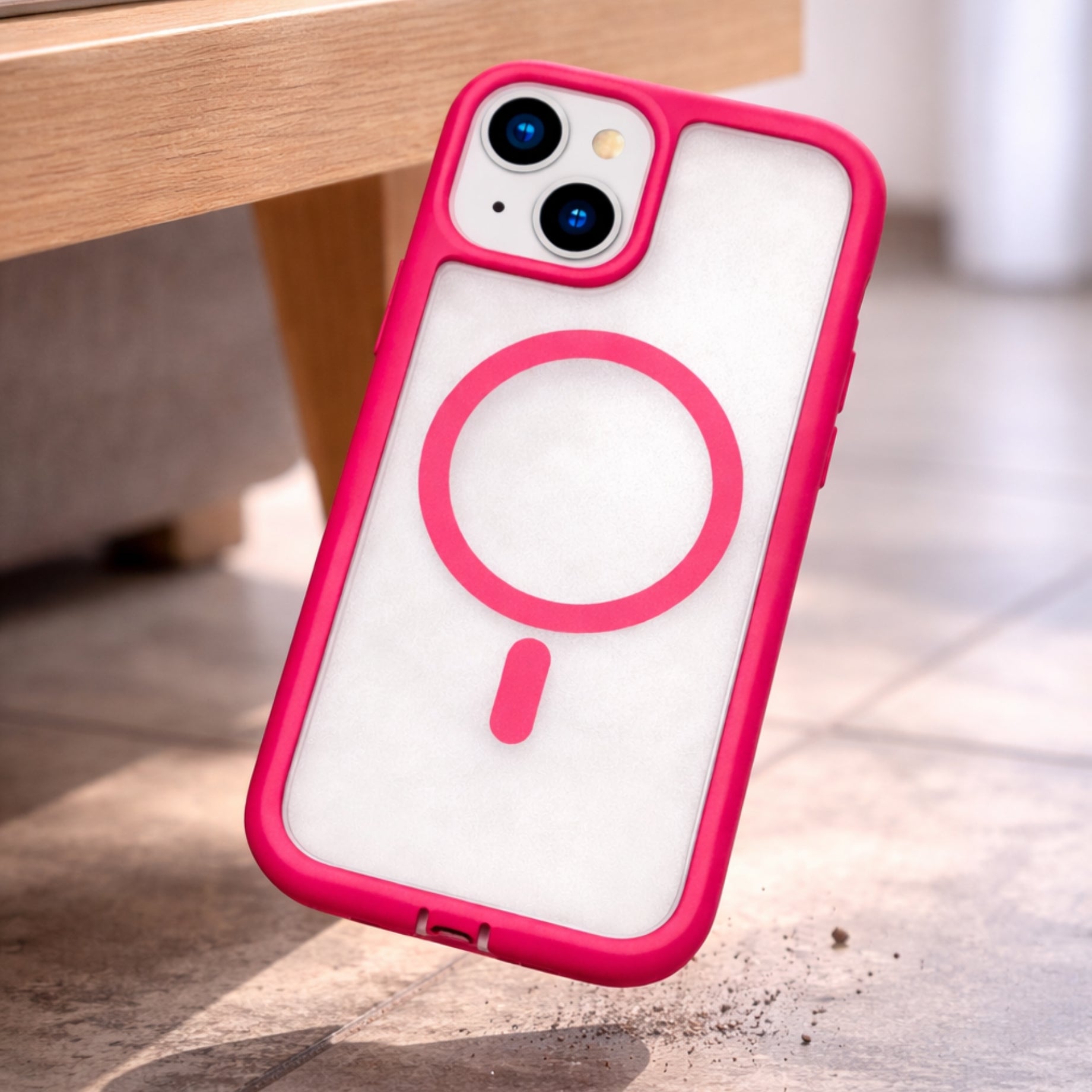 Protector iPhone 15 Uso Rudo Magsafe Rosa