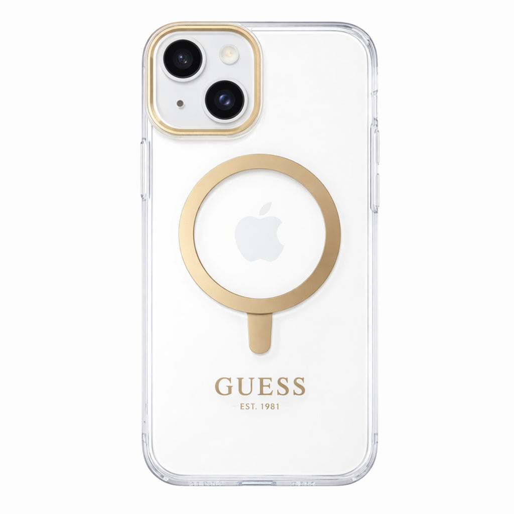 Protector iPhone 15 GUESS Outline Gold