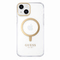 Protector iPhone 15 GUESS Outline Gold
