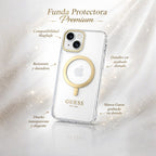 Protector iPhone 15 GUESS Outline Gold