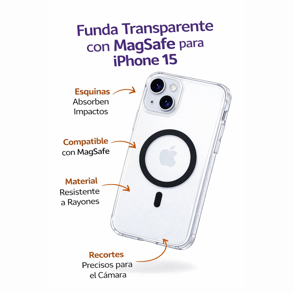 Protectores iPhone 15 Urban Play 3 en 1 Magsafe Transparentes