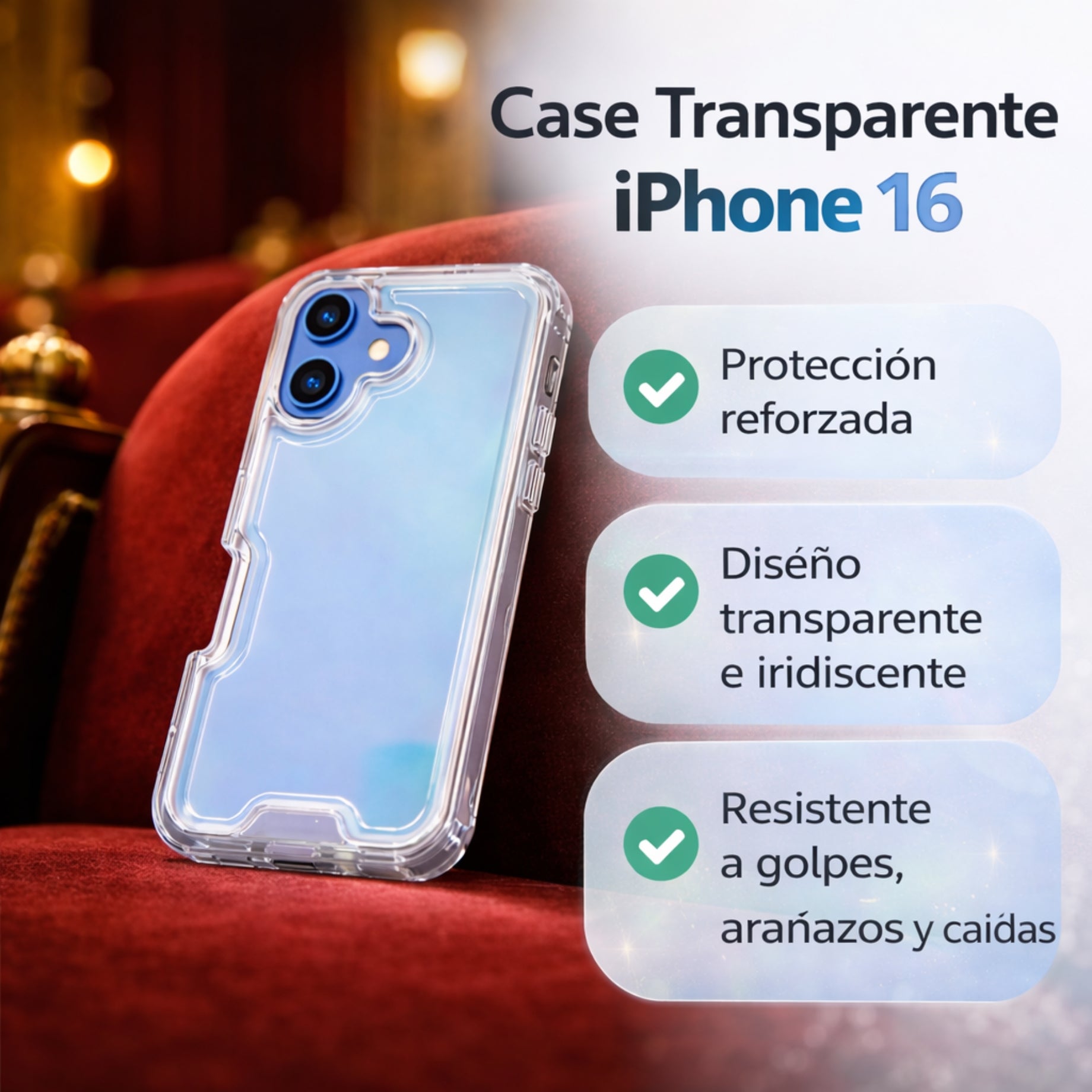 Protector iPhone 16 3 en 1 Tornasol