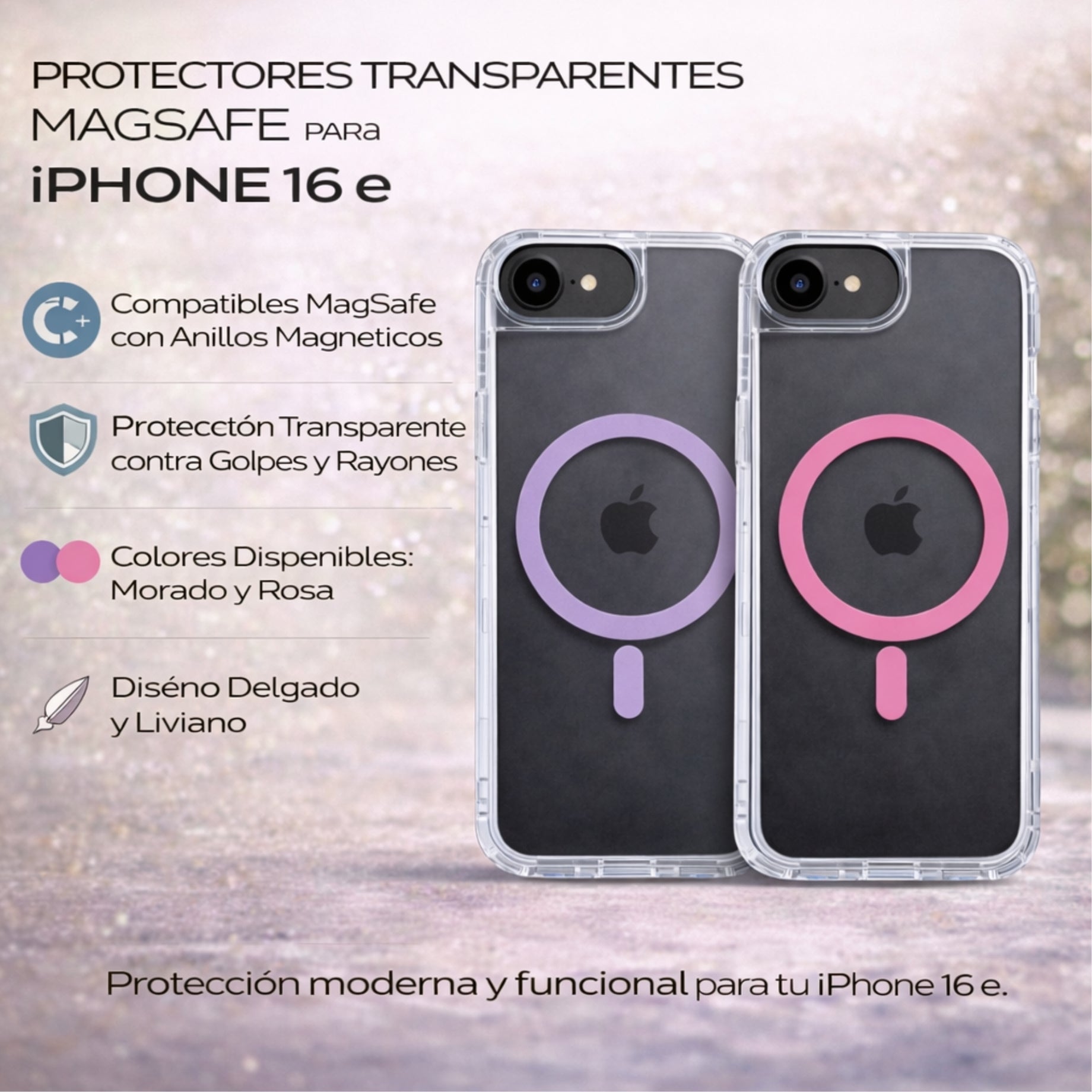 Protector iPhone 16E KBOD Magsafe Brillos 3 en 1