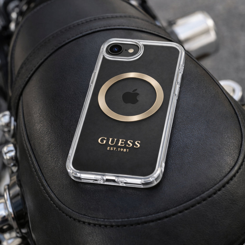 Protector iPhone 16 E GUESS Outline Magsafe Oro