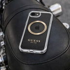 Protector iPhone 16 E GUESS Outline Magsafe Oro