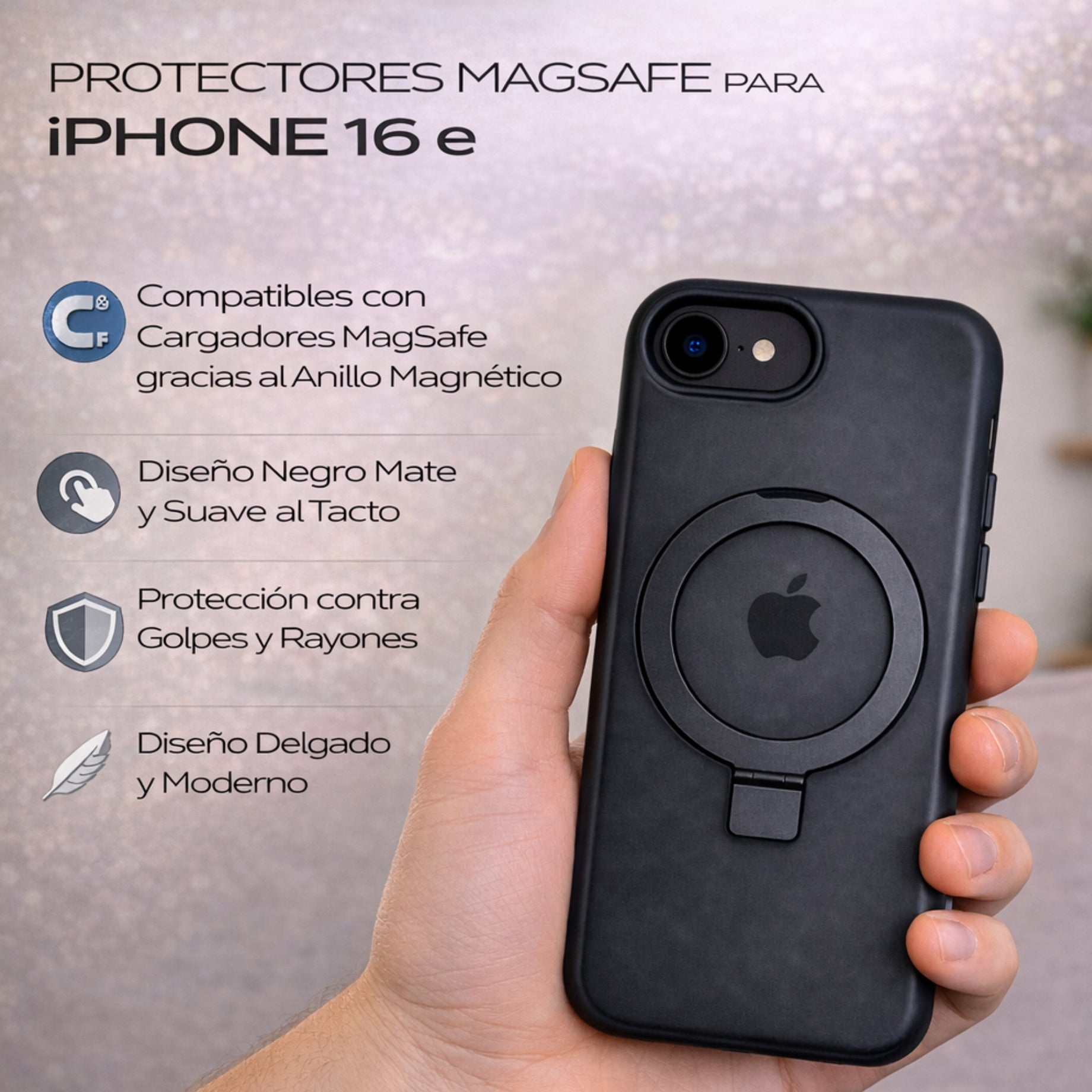 Protector iPhone 16E SHADOW Negro