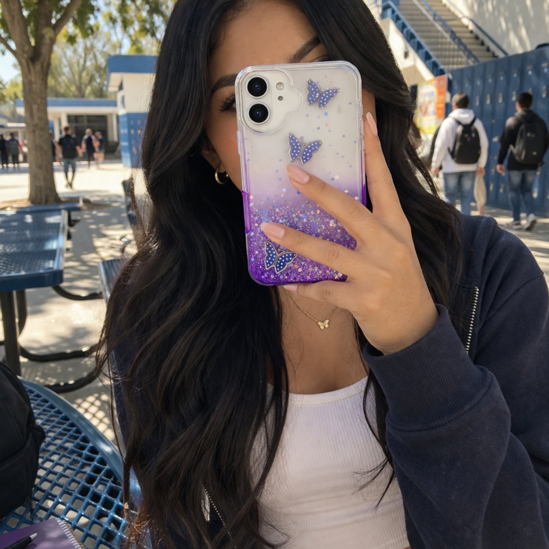Protector iPhone 16 Plus Diseño Mariposas