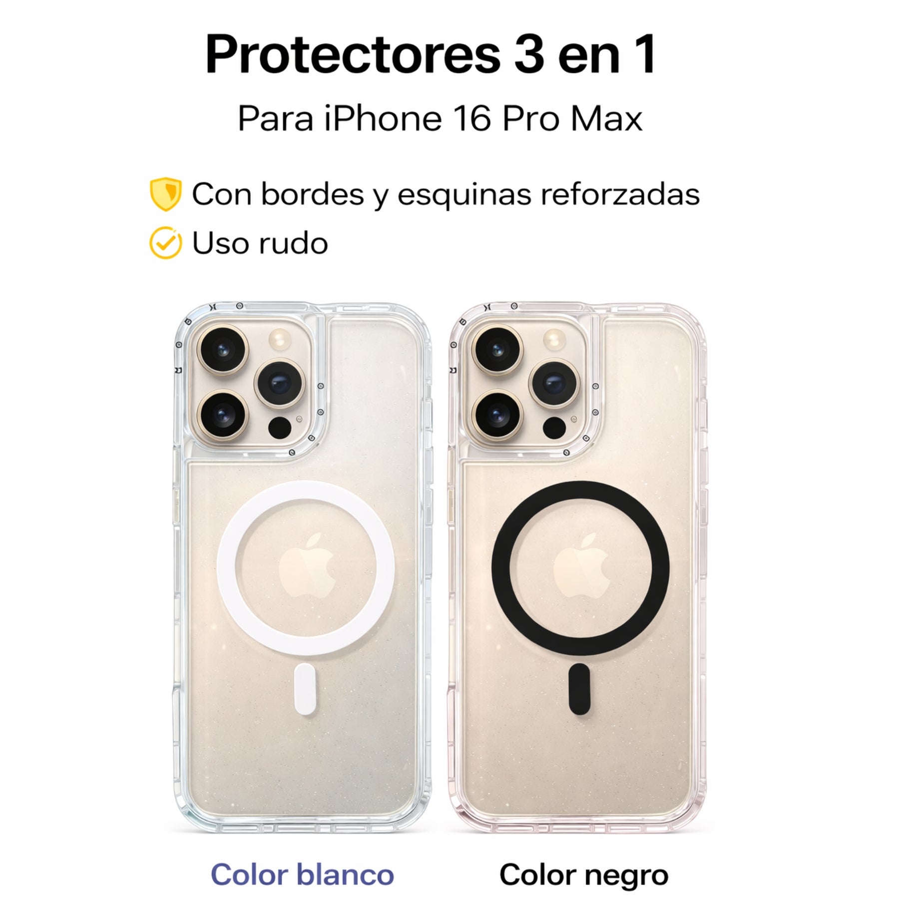 Protector iPhone 16 Pro Max KBOD 3 en 1 Transparente