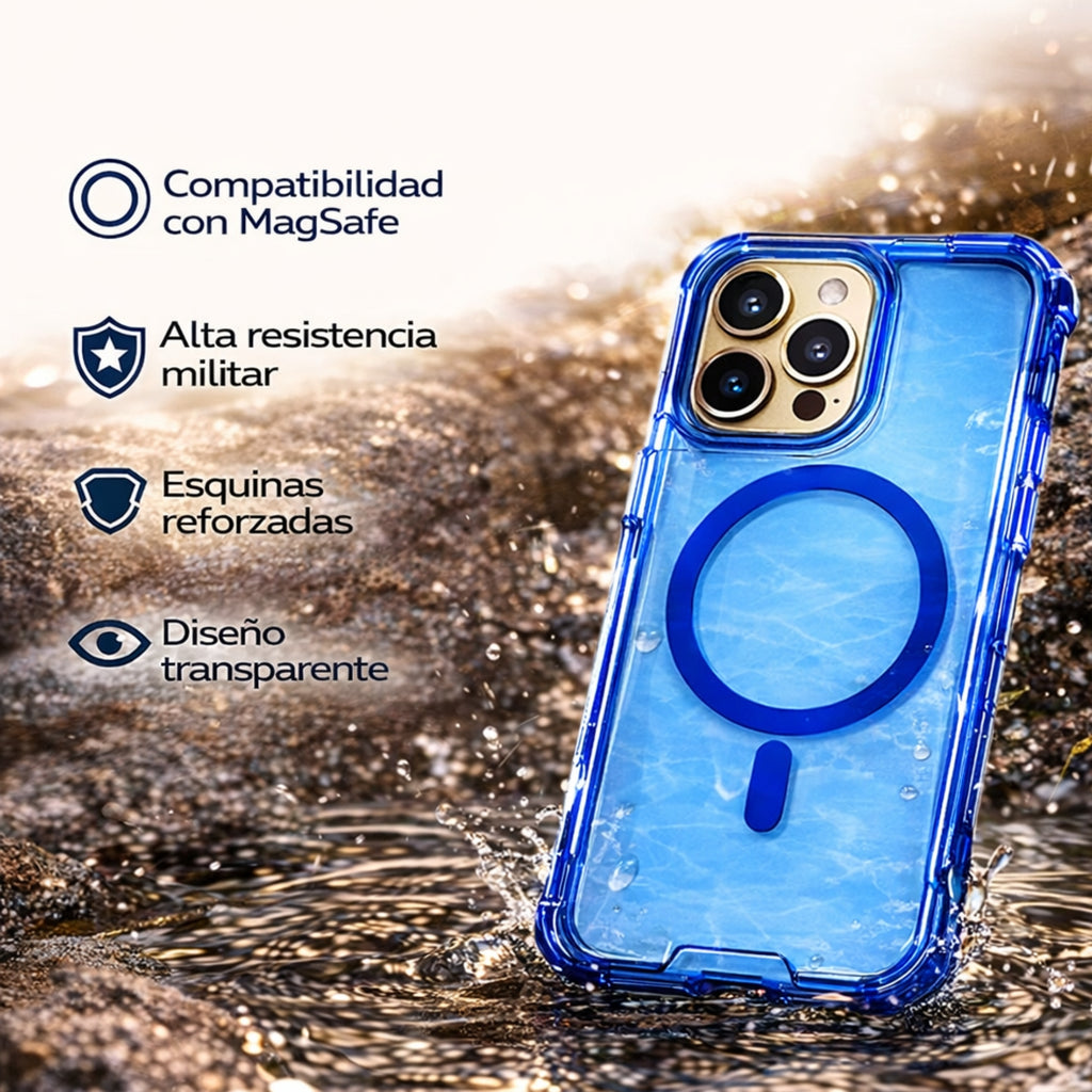 Protector iPhone 16 Pro Max Lumina Azul