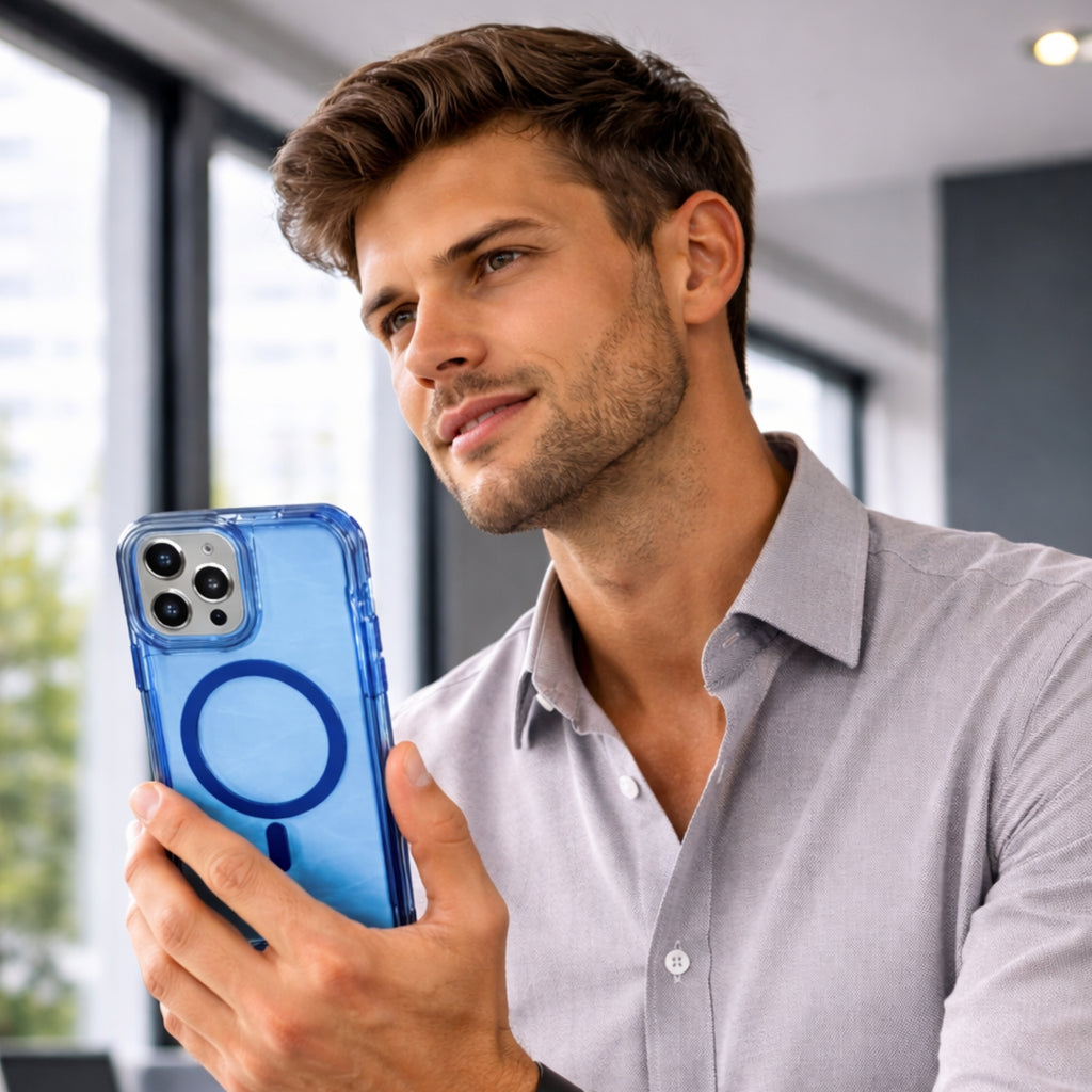 Protector iPhone 16 Pro Max Lumina Azul