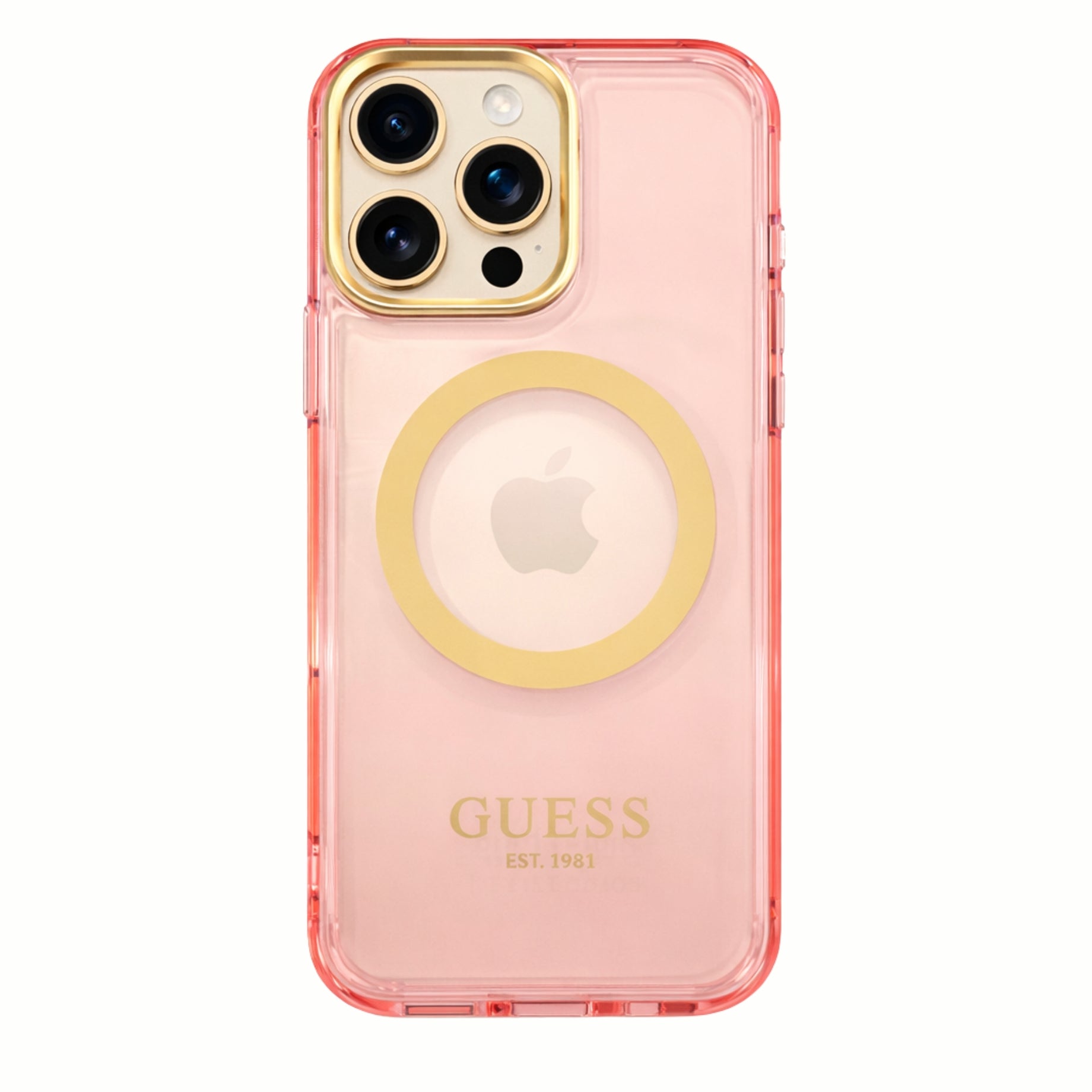 Protector iPhone 16 Pro max GUESS Magsafe Rosa