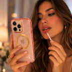 Protector iPhone 16 Pro max GUESS Magsafe Rosa