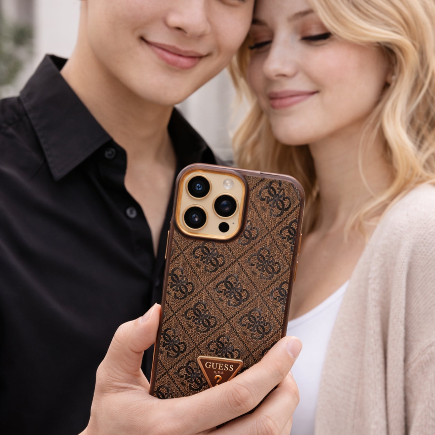 Protector iPhone 16 Pro max GUESS Triangle Cafe