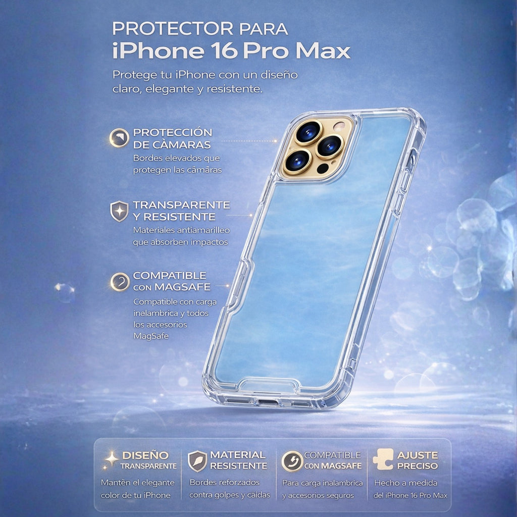 Protector iPhone 16 Pro Max 3 en 1 Tornasol