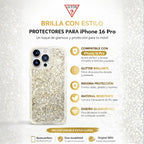 Protector iPhone 16 Pro GUESS LIQUID GLITTER GOLD