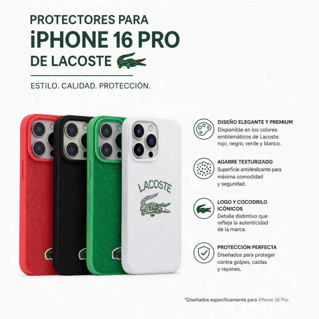 Protectores iPhone 16 Pro LACOSTE